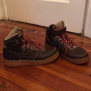 Nike Air Force One AF1 Brown Leather Size 5Y / 7 women